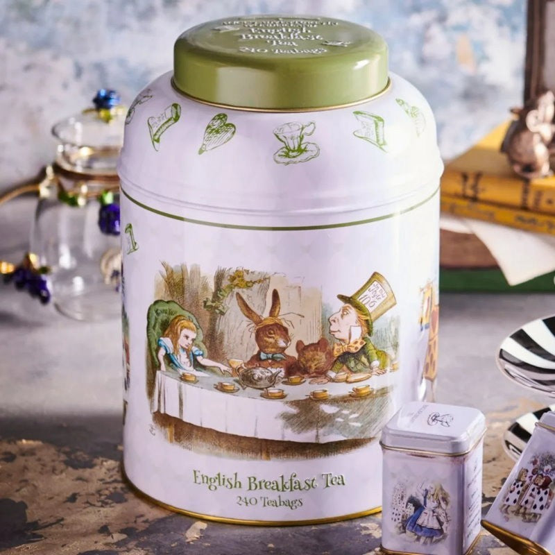 New English Teas Alice in Wonderland Tea Caddy with 240 English Breakfast Teabag