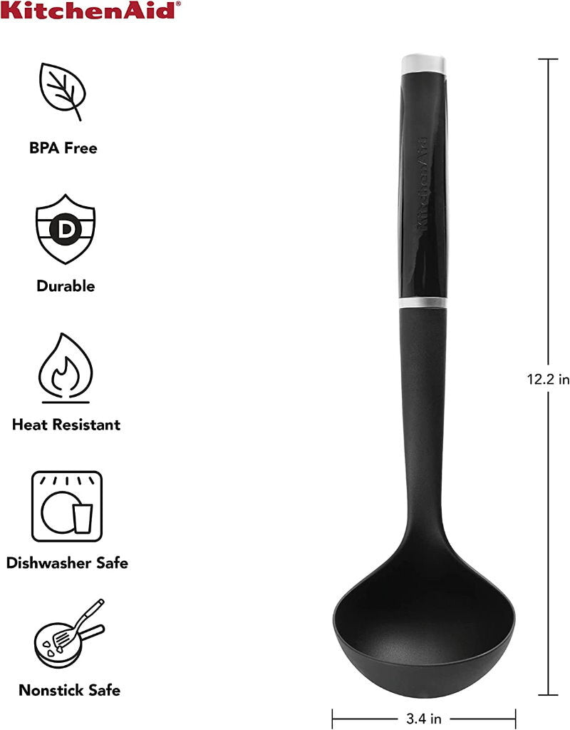 KitchenAid 7 Piece Kitchen Tool & Gadget Set - Turner, Spoon, Ladle, Tipped Tong