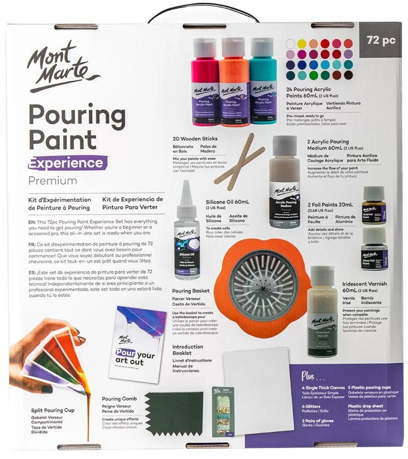 Mont Marte 72 Piece Premium Paint Experience Kit Pouring Paint Set Creative Art