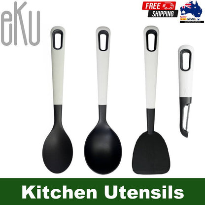 eKu Upcycle Kitchen Utensils Caviar - Spoon, Ladle, Square Turner, Swivel Peeler