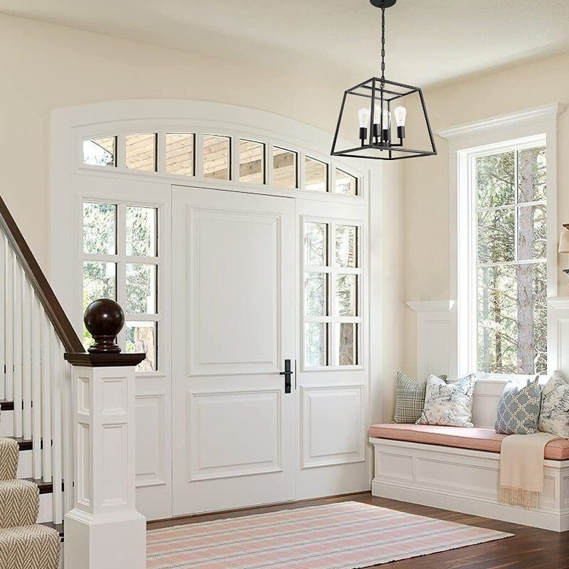 Artika Carter Square 4-Light Chandelier LED Celling Light Adjustable Height