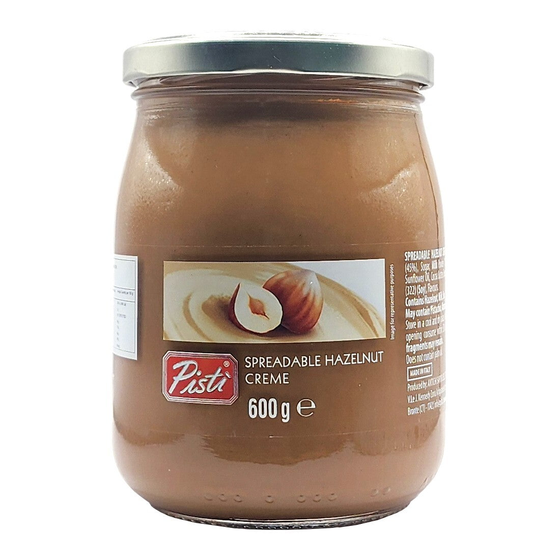 Pisti Premium Italian Hazelnut Creme Bread Spreadable Gourmet Cream Paste 600g