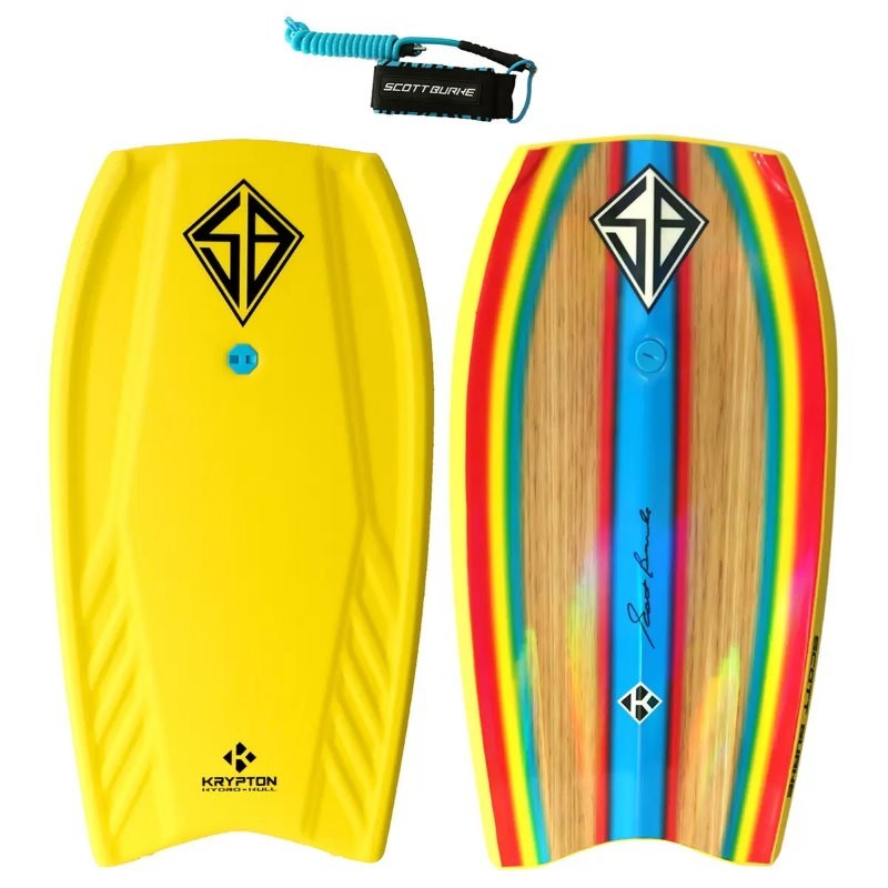 Scott Burke 42" Full Size Surf Krypton Bodyboard Boogie Board With PU Coil Leash