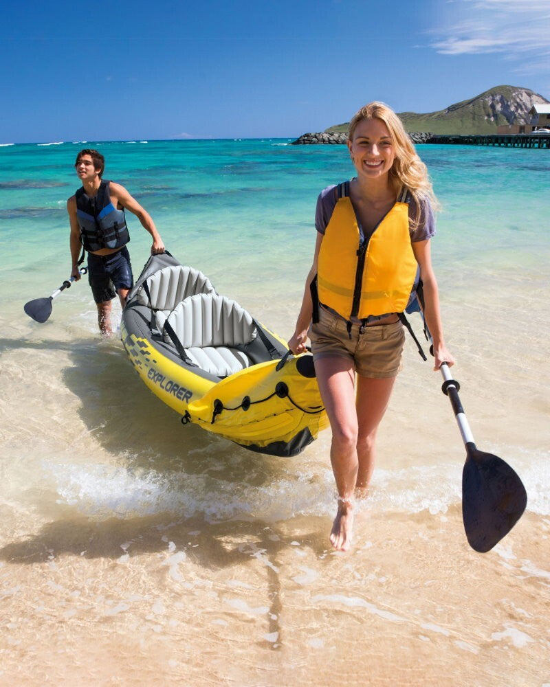 Intex 2-Person Explorer K2 Inflatable Kayak with Bag Canoe River Lake Boat 180kg