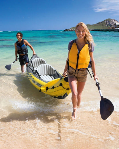 Intex 2-Person Explorer K2 Inflatable Kayak with Bag Canoe River Lake Boat 180kg
