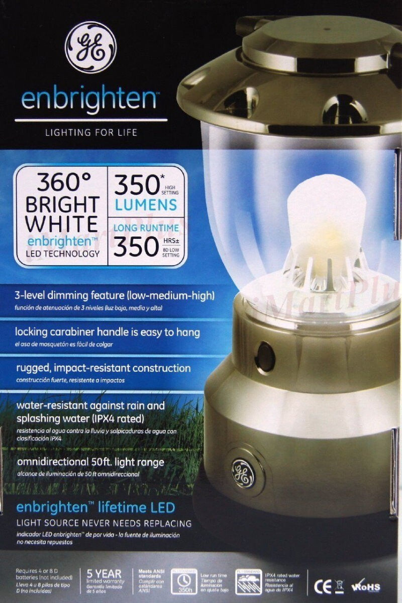 GE Enbrighten IPX4 Water-Resistant Impact-Resistant Dimmable LED Camping Lantern