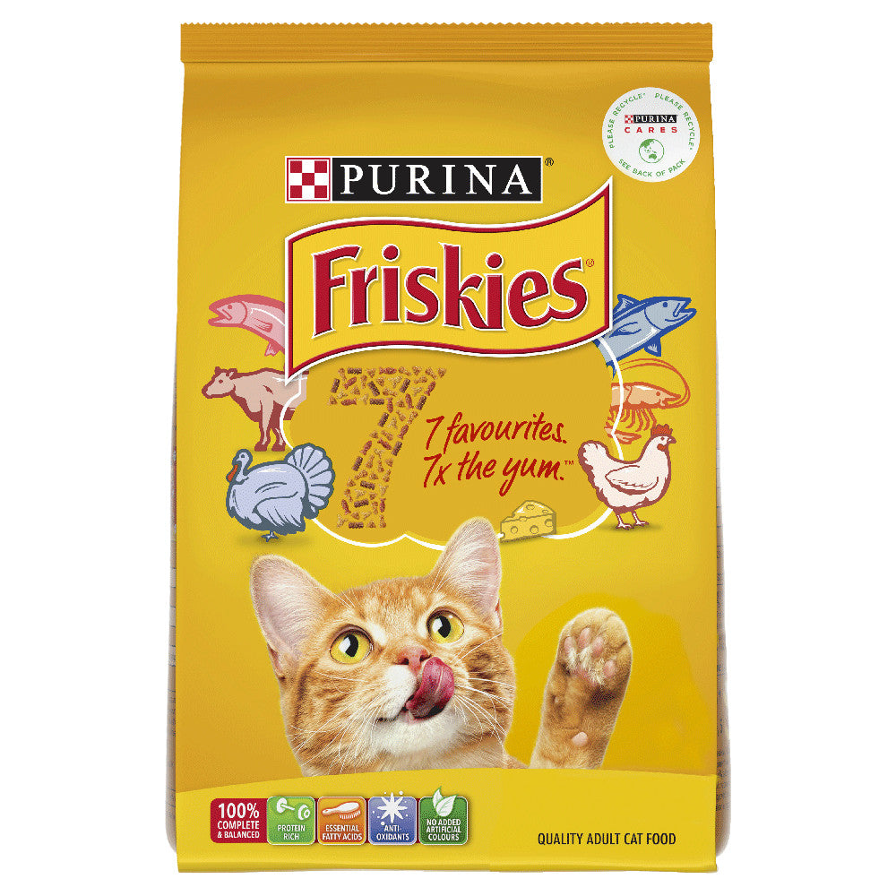 Friskies Adult 7 Favourites 5kg Purina Balanced Premium Dry Cat Food Meal NEW
