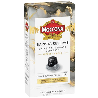 Moccona Barista Reserve Extra Dark Roast Espresso Coffee Capsules for Nespresso