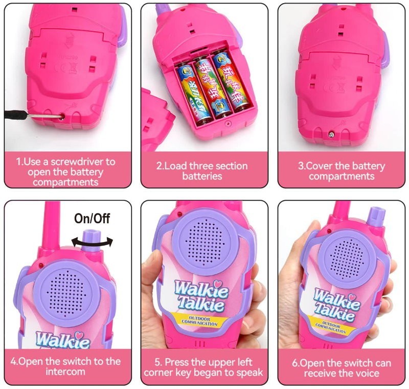 2-Pack Kid's Walkie Talkie Toys 2 Way Radio Interactive Educational Toy For 3+