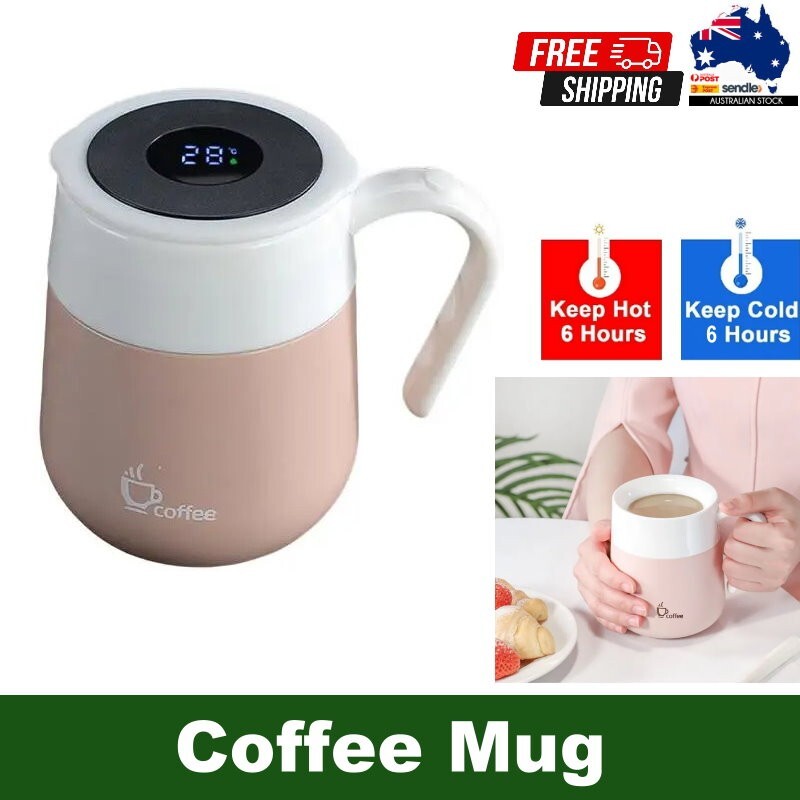 Hifuar 460ml Coffee Mug Double Wall Vacuum Insulated with Temperature Display