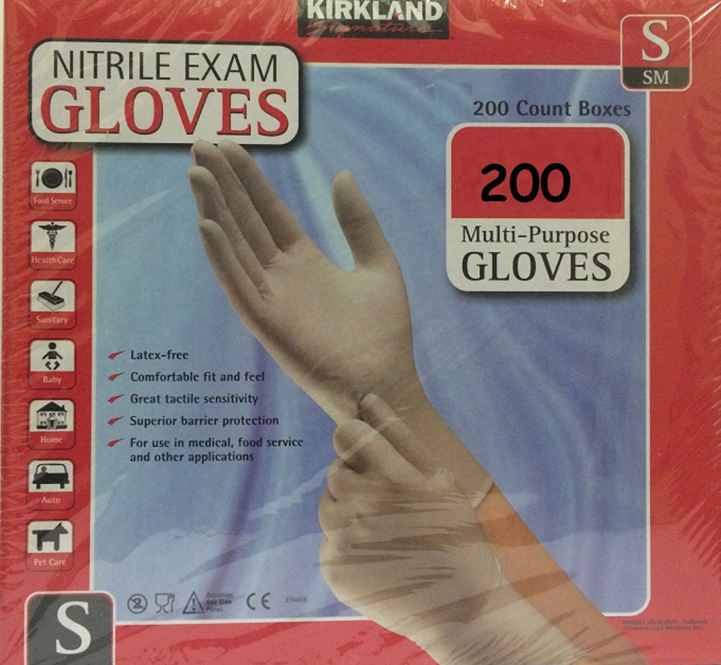 Multi Purpose Nitrile Exam Protective Glove Latex Free 200 Disposable Size S M L