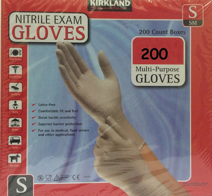 Multi Purpose Nitrile Exam Protective Glove Latex Free 200 Disposable Size S M L