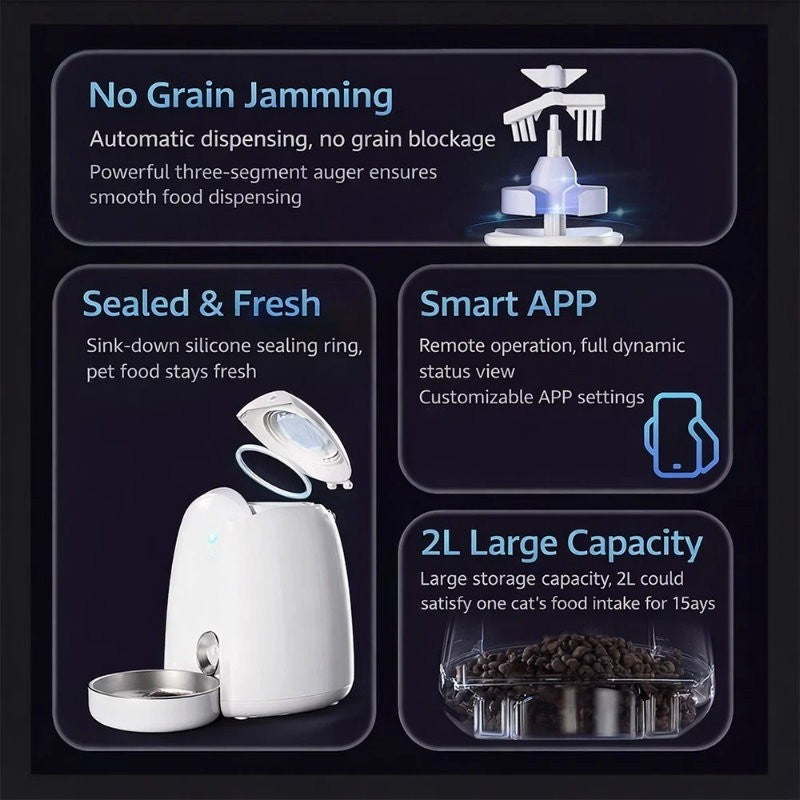 DOGNESS F05 App Smart Pet Dog/Cat Feeder Mini 2L with Microphone for Small Pets