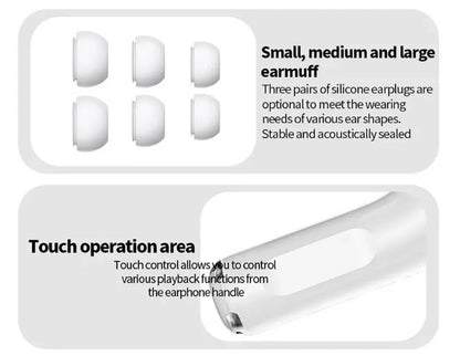 A9 Pro Smart Bluetooth 5.4 Earbuds ANC & ENC Noise Reduction Touch Screen, Mic