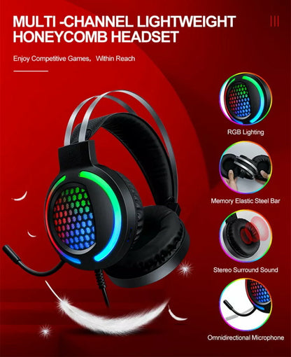 T-Wolf TF-400 4-in-1 Gaming Kit LED Backlit Gaming Keyboard Headset Mouse Pad
