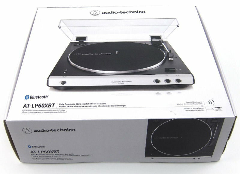 Audio Technica AT-LP60XBT-WH Wireless Fully Automatic Belt-Drive Turntable 33/45