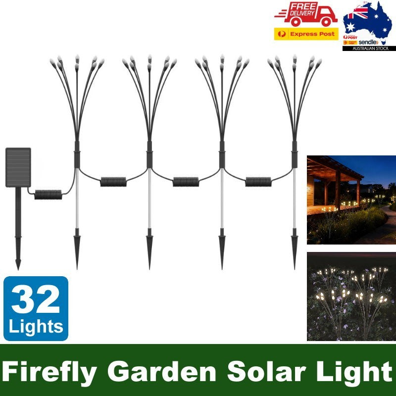 Sol-R-Brite 32 LED Waterproof Outdoor Crystal Firefly Garden Solar Light 2 Modes
