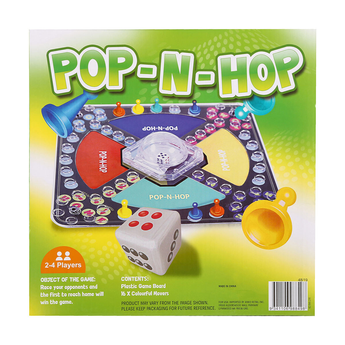 Pop N Hop Trouble popomatic Traditional Family Fun Strategy Board Game 4 Players