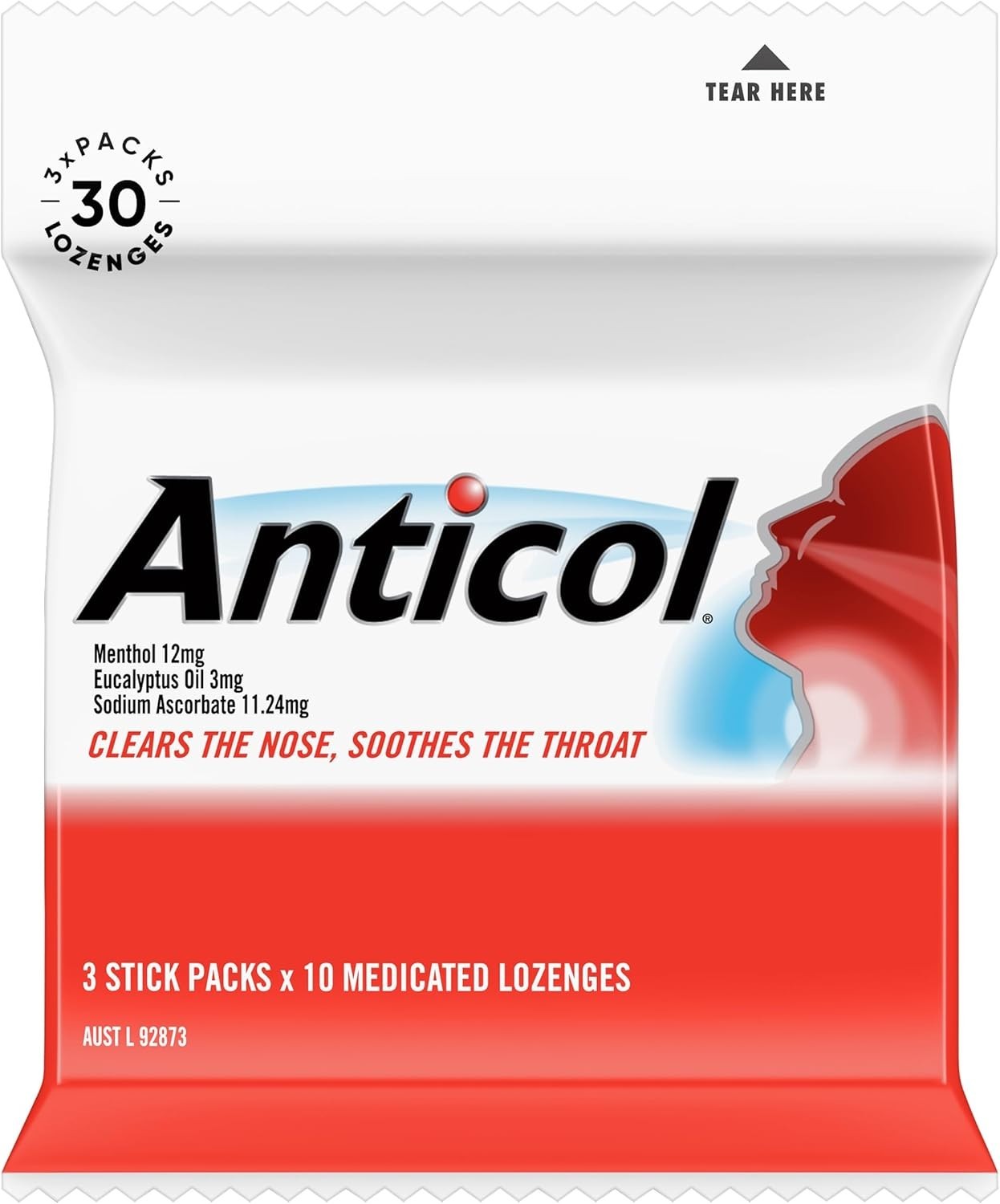 9 x 30 Nestle Anticol Medicated Soothes Throat Cough Lozenges Clear Nose 1.2kg