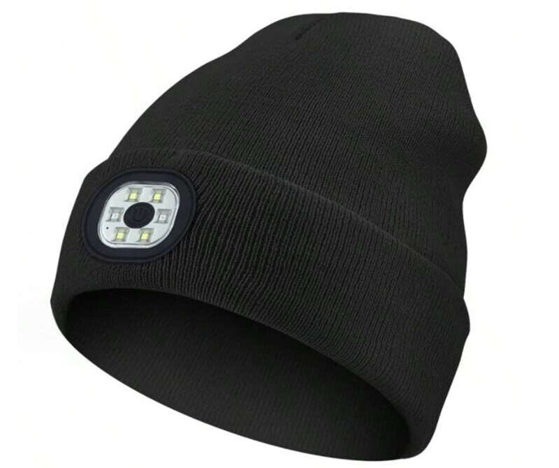 ZONSUSE 2-in-1 Winter Unisex Bluetooth Music Beanie Knitted Hat 6 LED Headlight