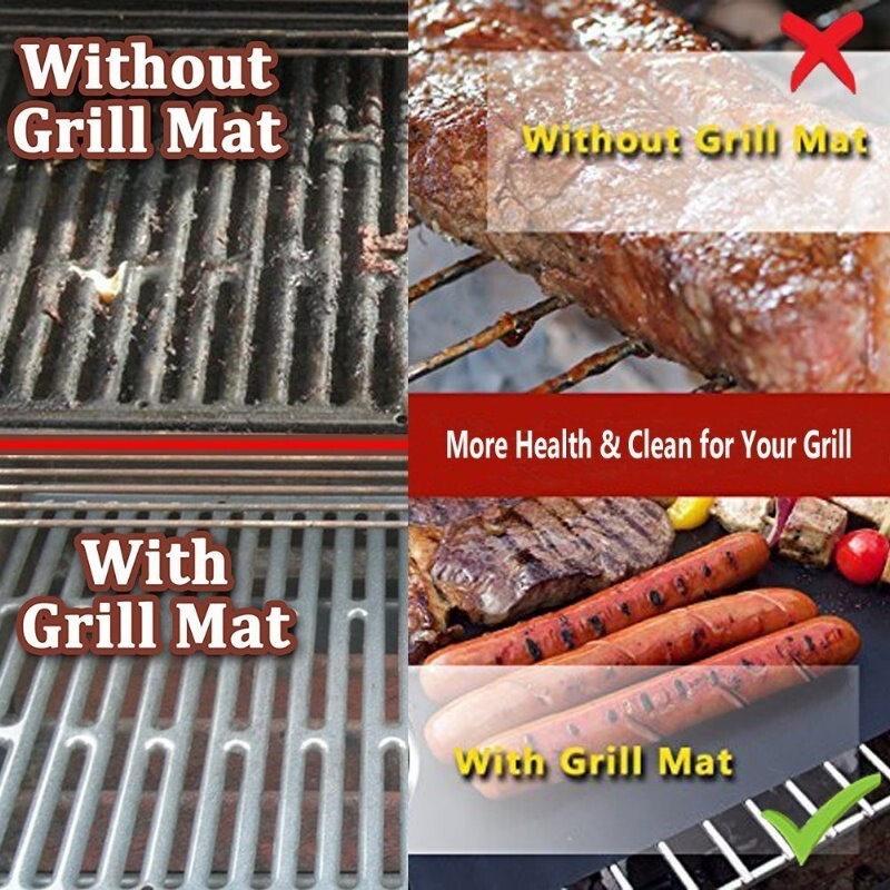 MIU 6-Pack PRO Non-Stick Reusable BBQ Grill Mats - Non-Toxic PFOA & BPA FRE