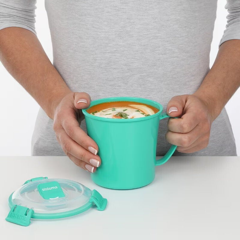 Sistema 3-Pack 656ml Microwave Medium Soup Mug Food Container BPA-Free