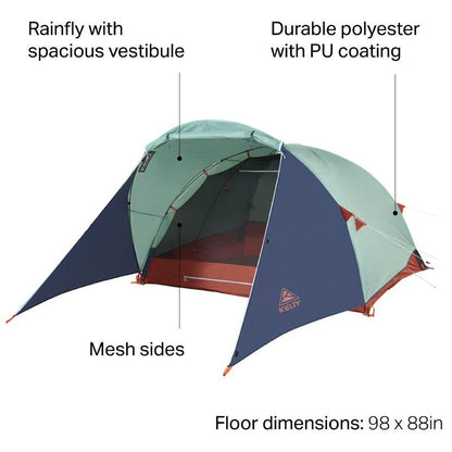 Kelty 4 Person Freestanding Rumpus Tent for Car Camping w/ Extra Large Vestibule