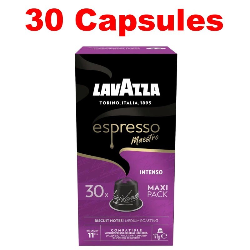 Lavazza Espresso Maestro Intenso Coffee Capsules Nespresso 30 or 60 Pods