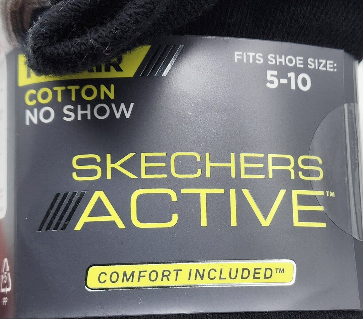 8 x Skechers Ladies Women No Show Liner Non-slip Heel Grip Active Sports Socks