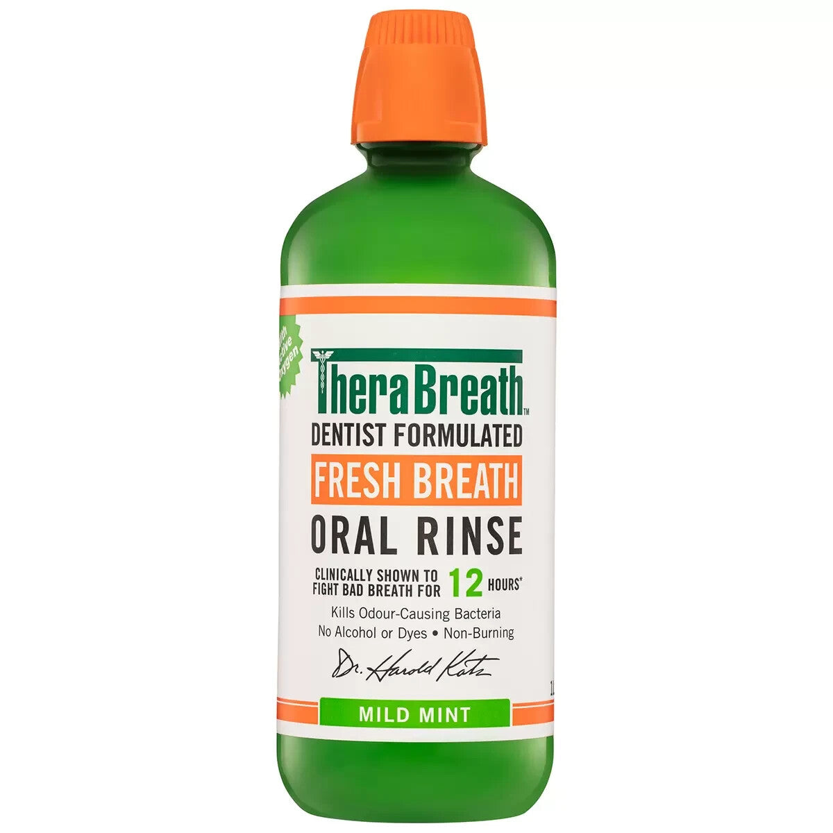 TheraBreath Mild Mint 1L Gentle Non-Burning Mouthwash Oral Rinse Freshen Breath