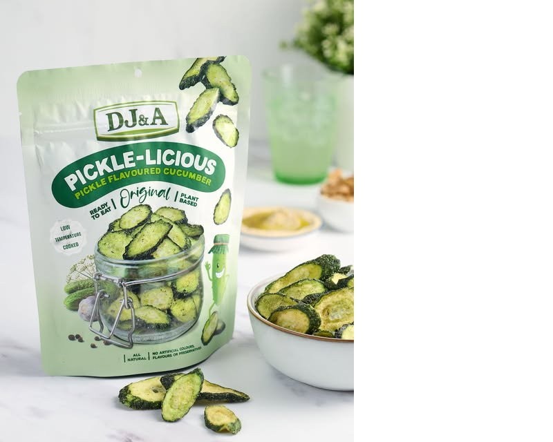 DJ&A Original Pickle-Licious Pickle Flavoured Cucumber Crisps Plant Based 200g