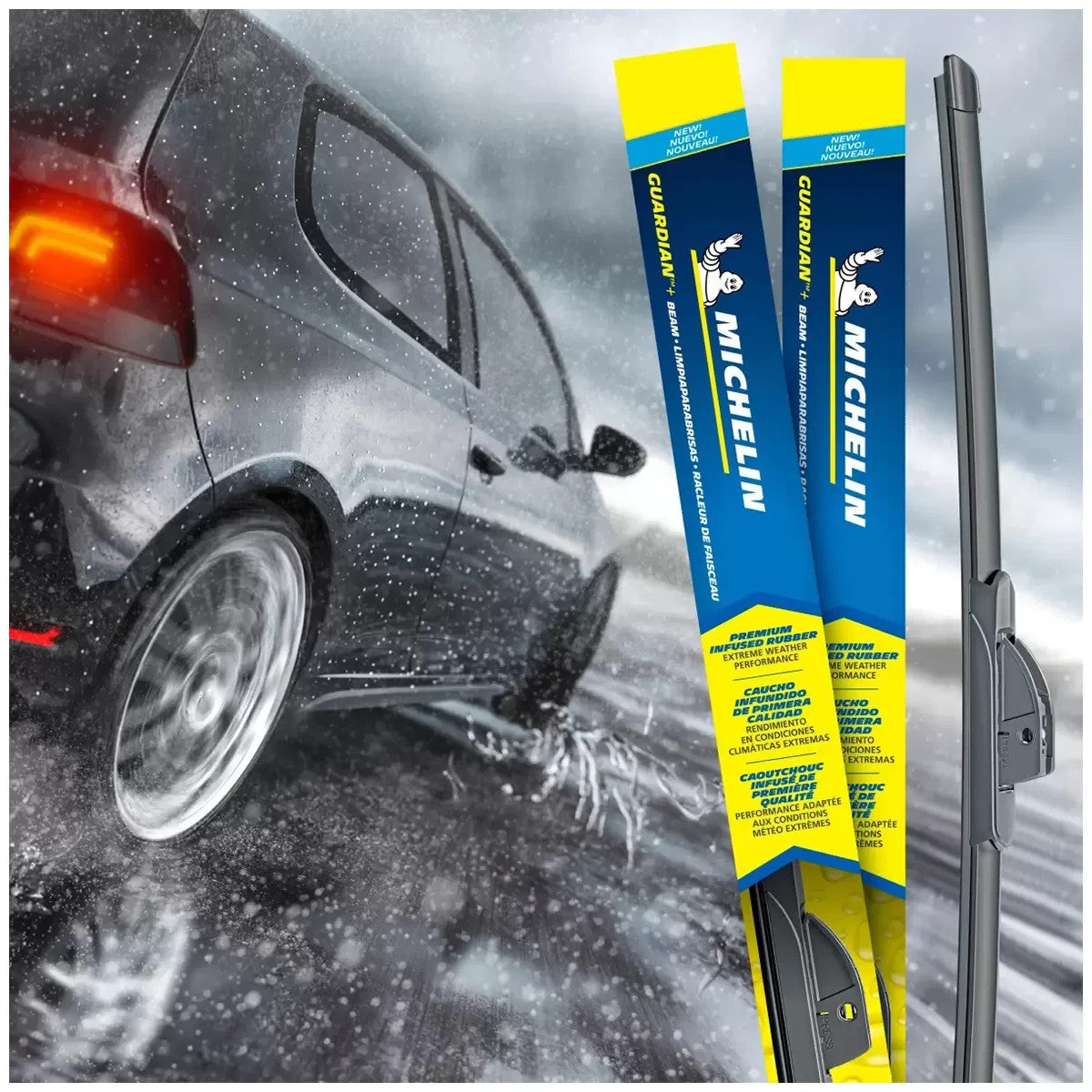 Michelin Guardian + Beam Wiper Blades Windshield Rubber Coating Auto Car 16"