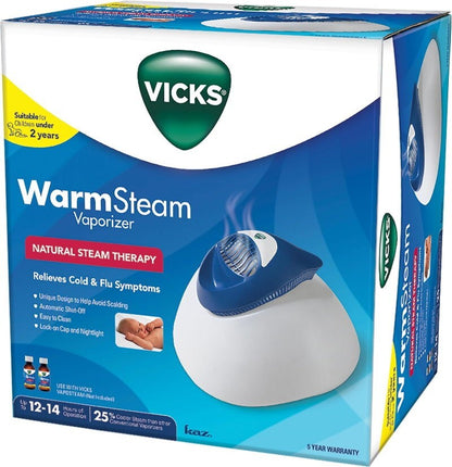 Vicks Warm Steam Vaporizer with Vaposteam Inhalant 200ml for Steam Therapy