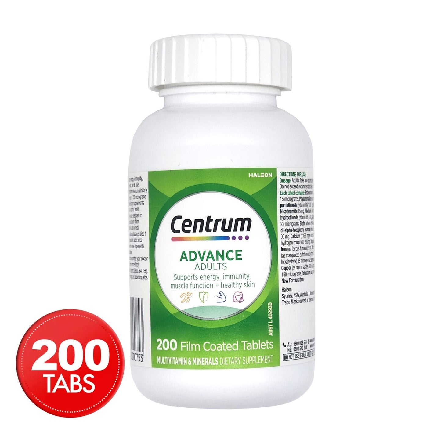 Centrum Advance For Adults Multivitamin & Minerals Dietary Supplement 200 Tablet