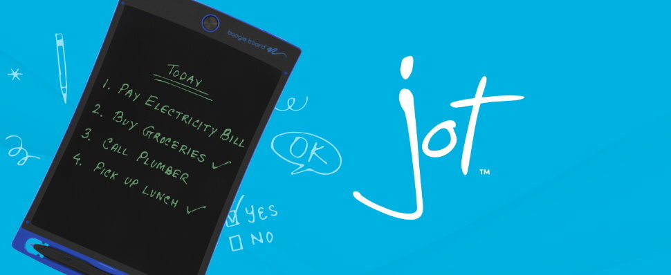Boogie Board 8.5" Jot Reusable Writing Tablet with Protective Folio, Magnets