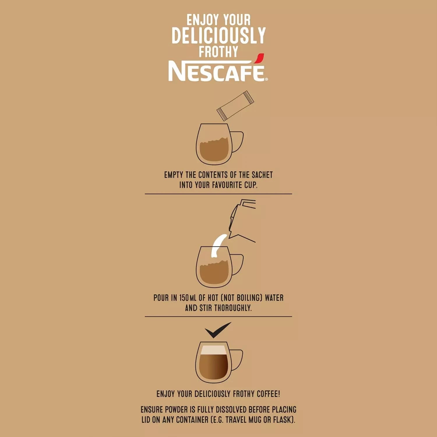 Nescafe Instant Coffee Stick Creamy & Frothy Cappuccino 90 x 12.5g Sachets