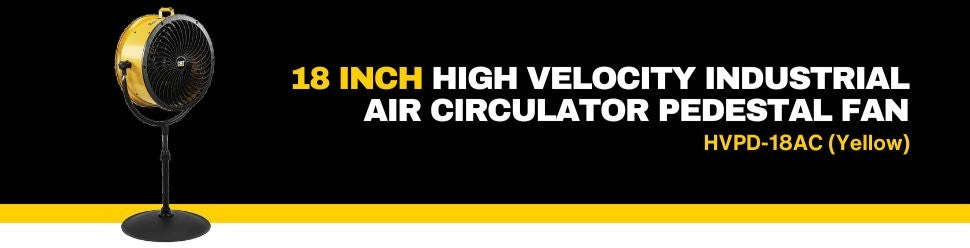 CAT Caterpillar 18" High Velocity Industrial Drum Pedestal Air Circulator Fan