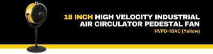 CAT Caterpillar 18" High Velocity Industrial Drum Pedestal Air Circulator Fan