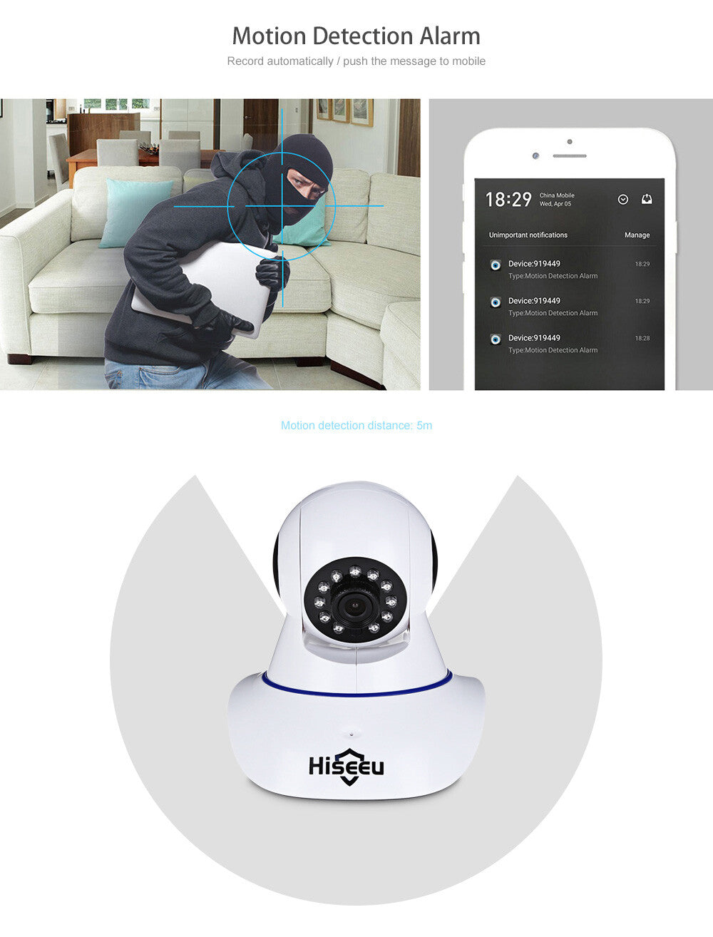 HISEEU FH1C Baby Monitor 1080P IP Camera WIFI Home Security Motion Night Vision