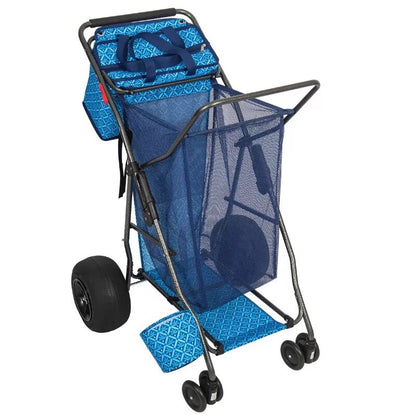 Tommy Bahama XL Wonder Wheeler Deluxe Folding Beach Cart - 45L Cooler, 4 Chairs