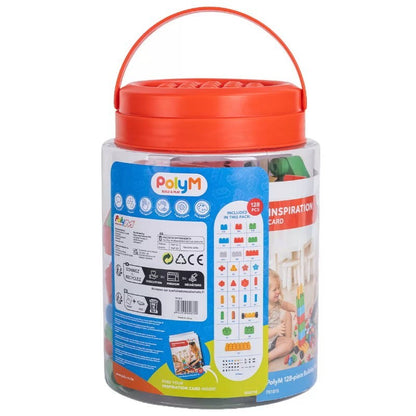Poly M 128-Piece Building Block Set - Soft, Safe & Flexible Toy for 18m+ by Hape