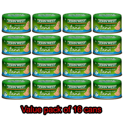 John West Canned Chunky Tuna In Springwater Kids Healthy Lunch Snack 16 x 95g