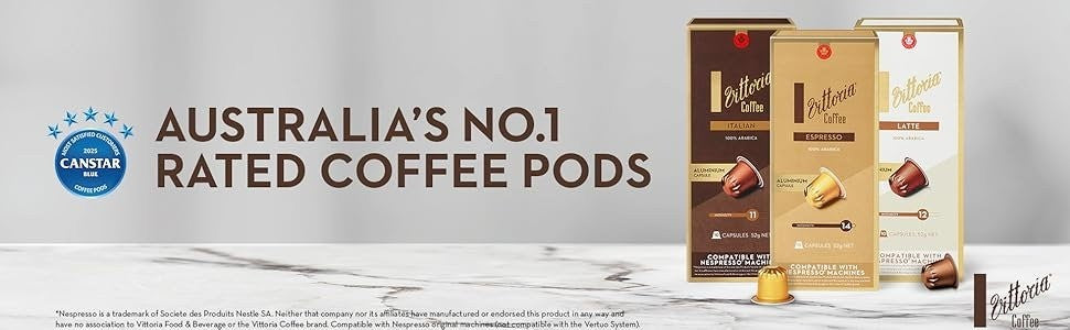 Vittoria Coffee 60-Pack 100% Arabica Italian Blend Nespresso Compatible Capsules