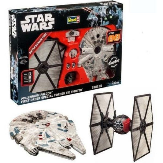Revell Star Wars Battle Pack Model Kit Millennium Falcon First Order Tie Fighter