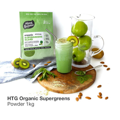 1Kg Organic Supergreens Blend Green Grasses Algae Spirulina Daily Nutrient Boost