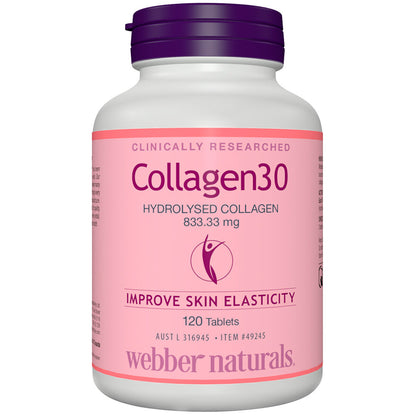 Webber Natural Hydrolysed Collagen30 120 Tablets 833mg Improve Skin Elasticity