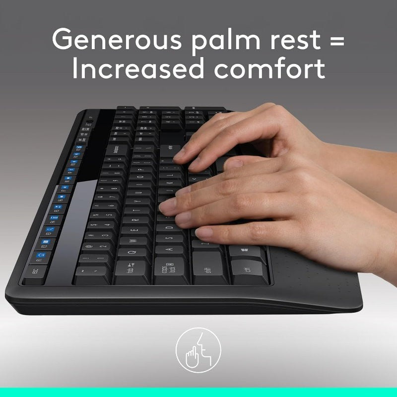 Logitech Comfort MK345 Wireless Keyboard and Mouse Plus H340 USB Headset Bundle