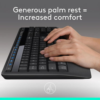 Logitech Comfort MK345 Wireless Keyboard and Mouse Plus H340 USB Headset Bundle