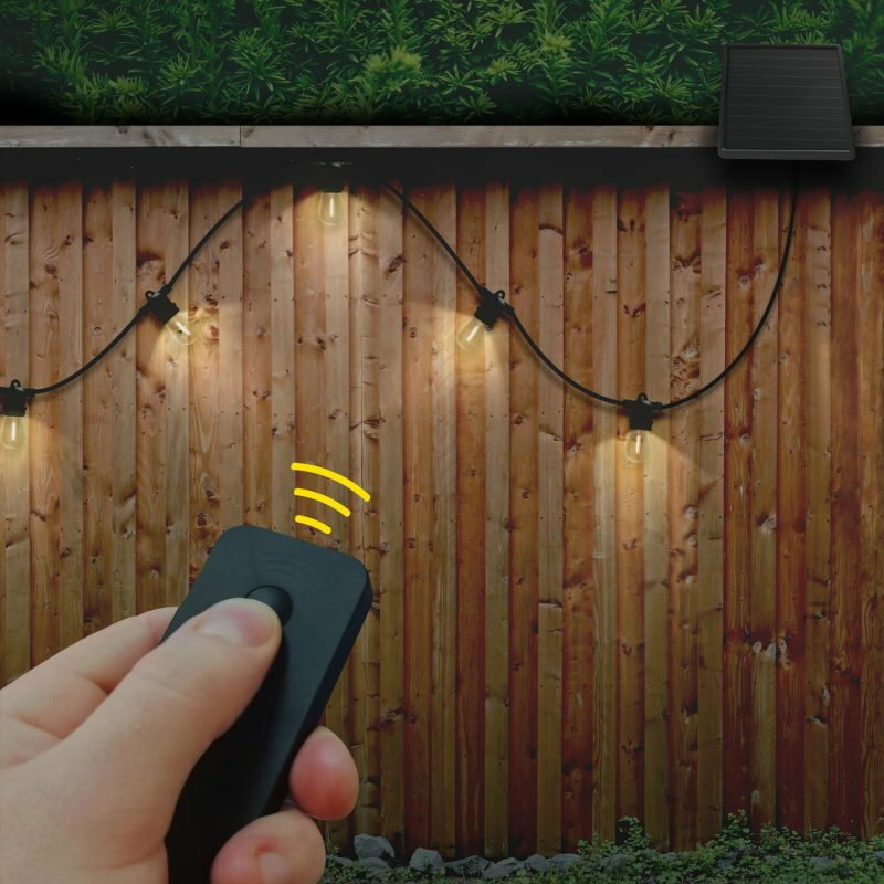 Sunforce Solar Powered Outdoor Waterproof 15 LED Bulbs String Lights w/ Remote