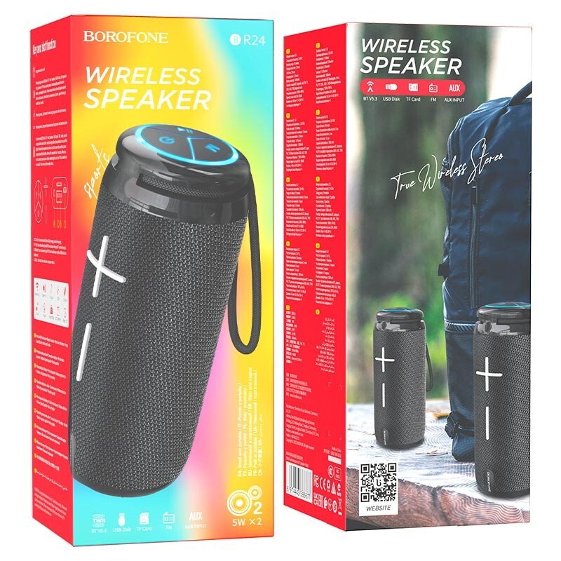 Borofone BR24 Fashion Sports Portable Bluetooth Speaker 2x5W, TWS/FM/USB/TF/AUX
